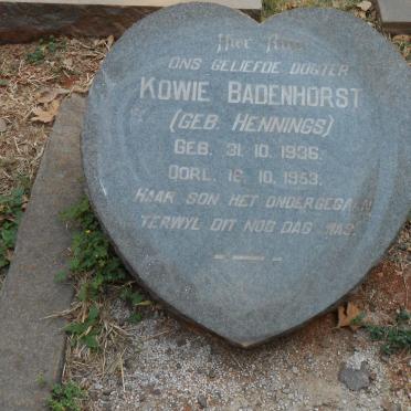 BADENHORST Kowie nee HENNINGS 1936-1953