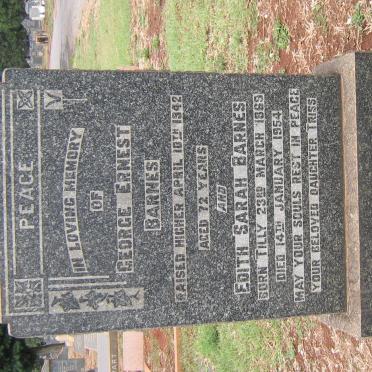 BARNES George Ernest -1942 &amp; Edith Sarah TILLY 1869-1854