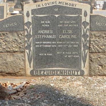 BEZUIDENHOUT Andries Stephanus 1905-1970 &amp; Elsie Caroline 1911-1968