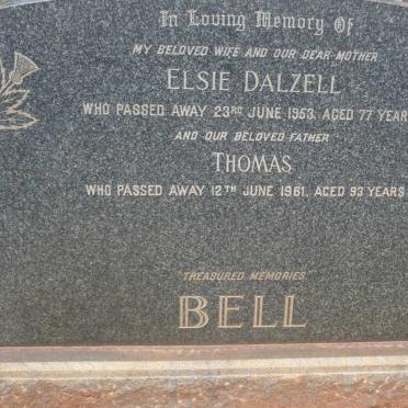 BELL Thomas -1961 &amp; Elsie Dalzell -1953