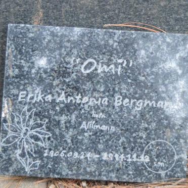 BERGMANN Erika Antonia nee ALLIMANN 1906-1994