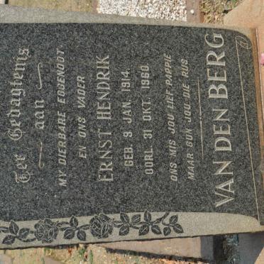 BERG Ernst Hendrik, van den 1914-1960 &amp; Anna Johanna Maria 1916-1998