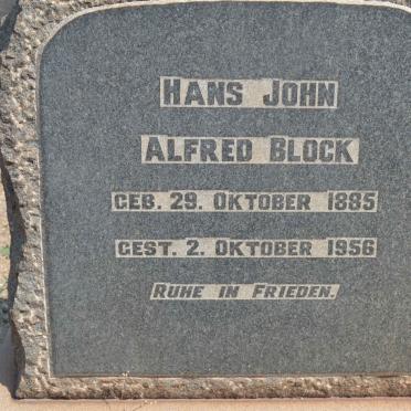 BLOCK Hans John Alfred 1885-1956