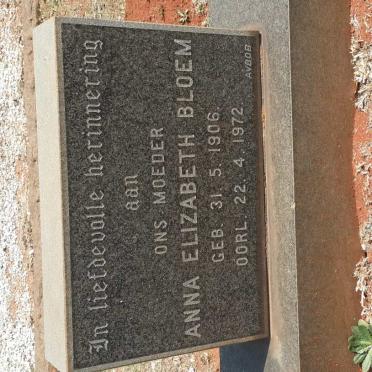 BLOEM Anna Elizabeth 1906-1972