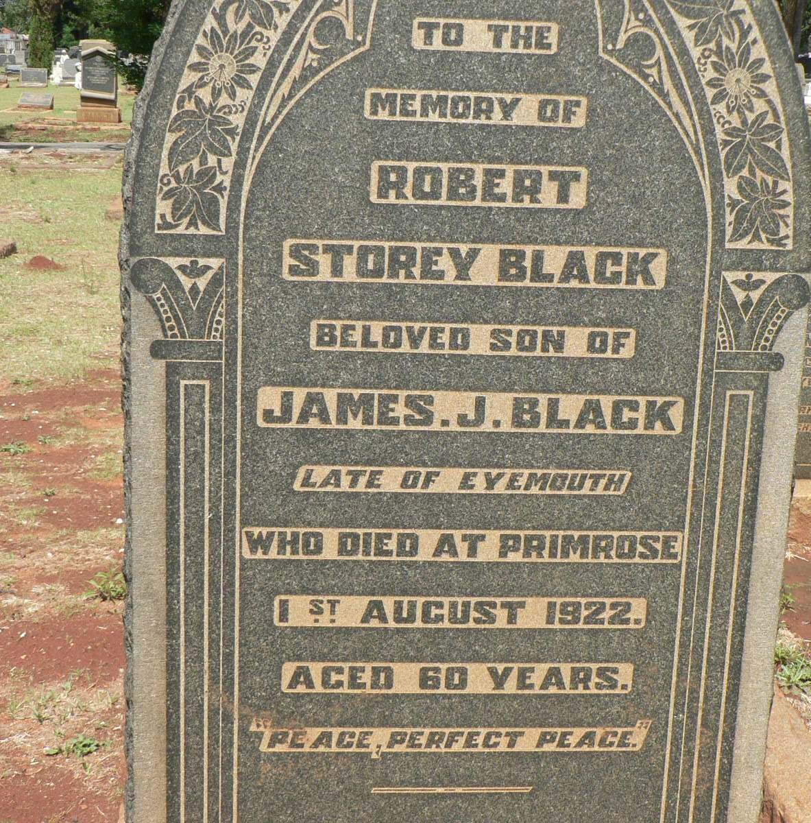 BLACK Robert Storey -1922