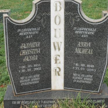 BOUWER Anton Micheal 1948-2003 &amp; Jacomina Christina Jacoba 1955-2002