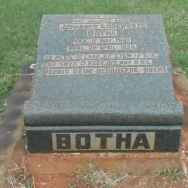 BOTHA Johannes Lodewukes 1909-1930
