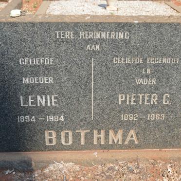 BOTHMA Pieter G. 1892-1963 &amp; Lenie 1894-1984