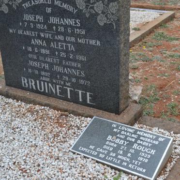 BRUINETTE Joseph Johannes 1892-1972 &amp; Anna Aletta 1891-1961 :: BRUINETTE Joseph Johannes 1924-1951 :: ROUGH Bobby 1939-1978