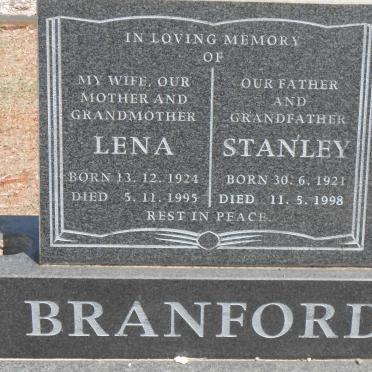 BRANFORD Stanley 1921-1998 &amp; Lena 1924-1995