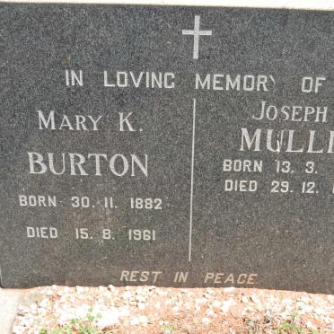 BURTON Mary K. 1882-1961 :: MULLIN Joseph S. 1895-1973