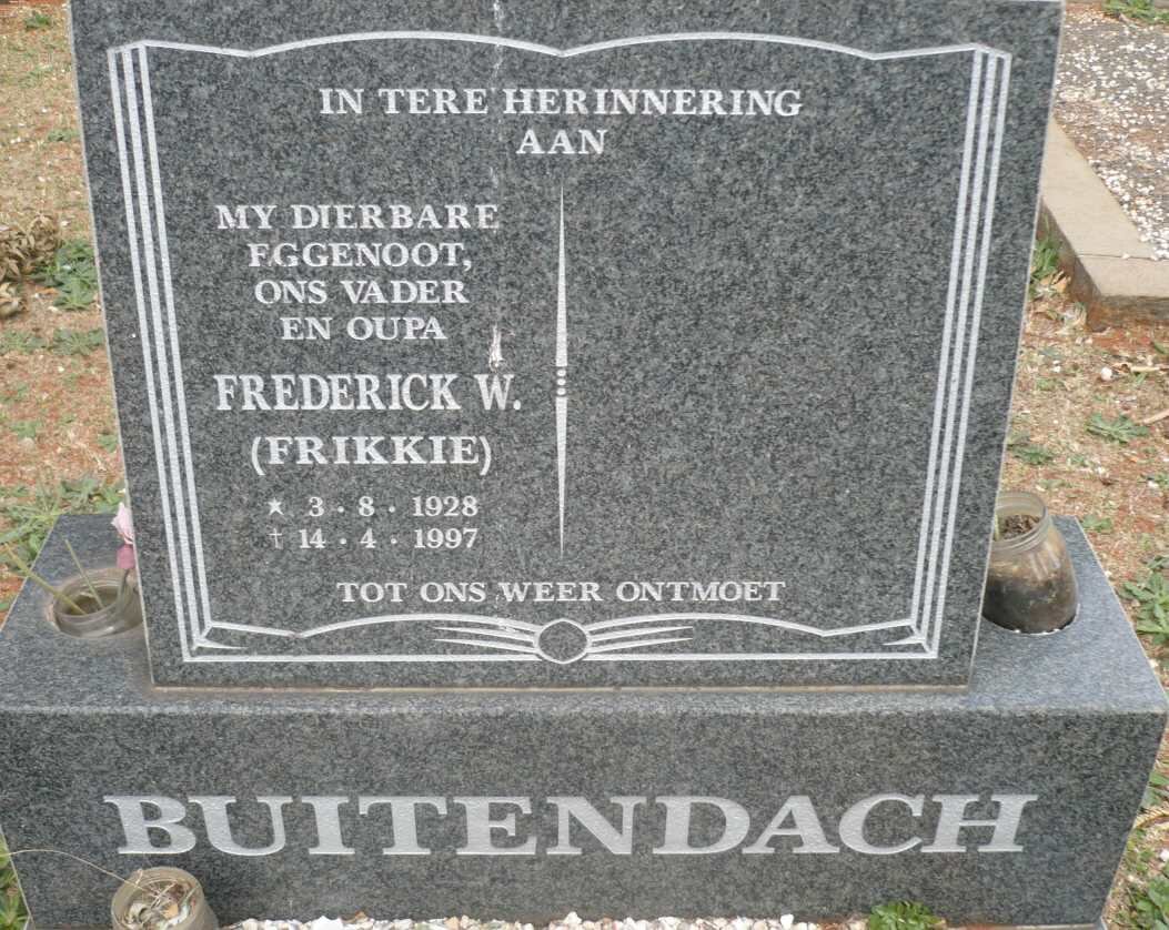 BUITENDACH Frederick W. 1928-1997