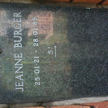 BURGER Jeanne 1921-1989