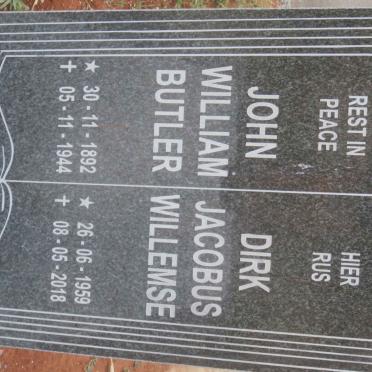 BUTLER John William 1892-1944 :: WILLEMSE Dirk Jacobus 1959-2018