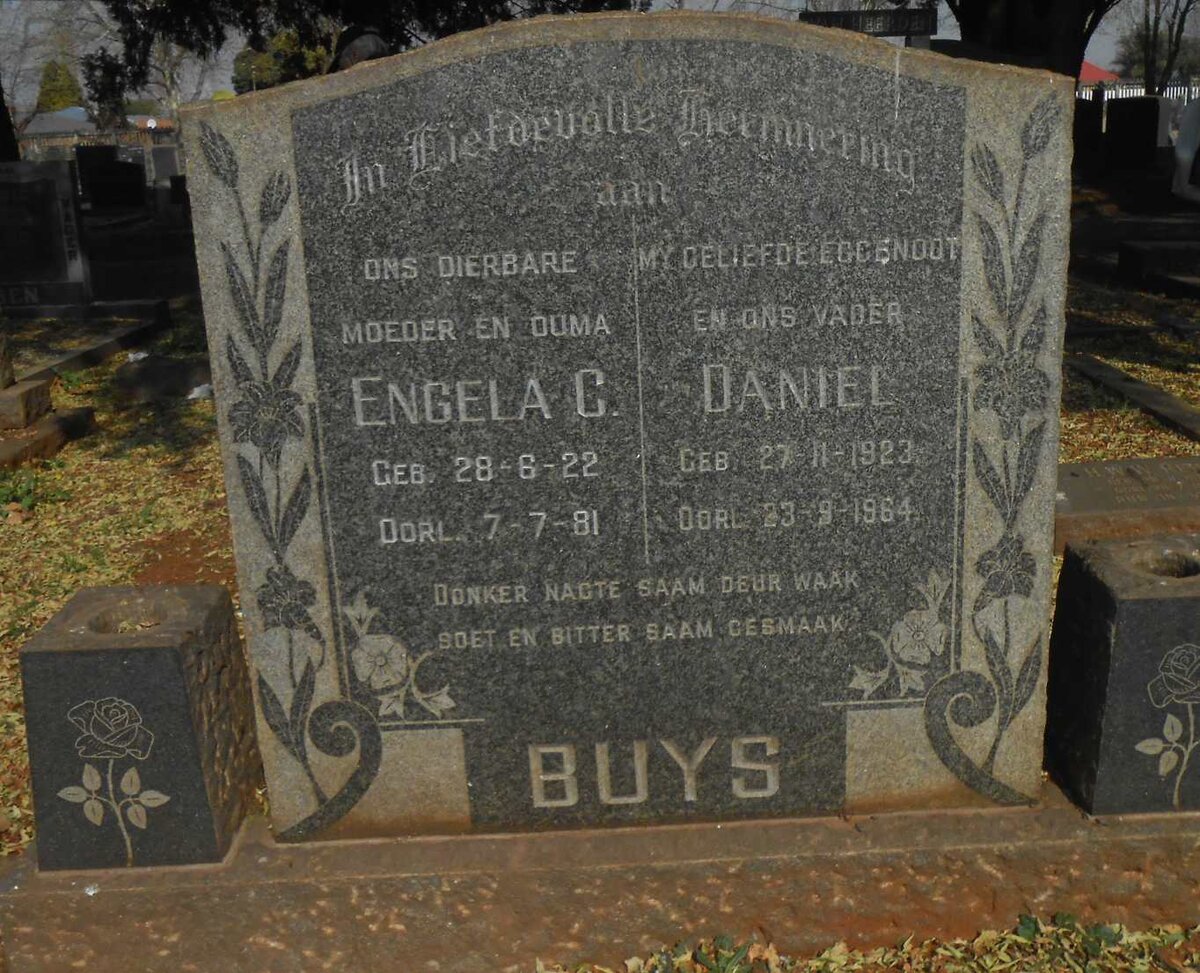 BUYS Daniel 1923-1964 &amp; Engela C. 1922-1981