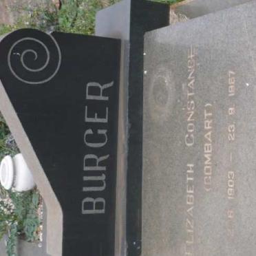 BURGER Elizabeth Constance nee COMBART 1903-1987