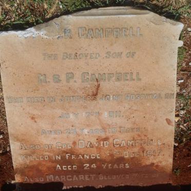CAMPBELL Margaret 19?? :: CAMPBELL Peter -1911 :: CAMPBELL David -1917