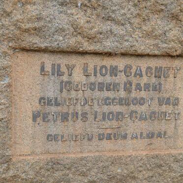 CACHET Lily, LION nee MARE