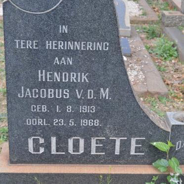 CLOETE Hendrik Jacobus v.d. M. 1913-1968