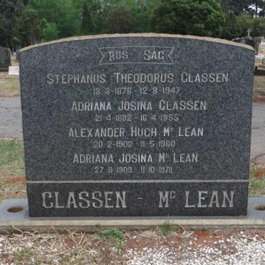 CLASSEN Stephanus Theodorus 1876-1947 &amp; Adriana Josina 1882-1955