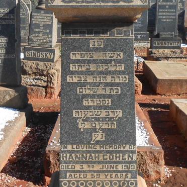 COHEN Hannah -1919