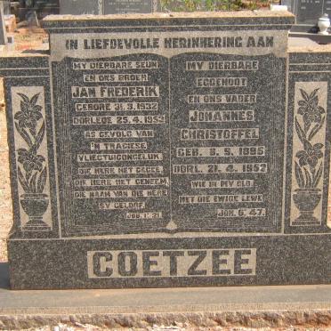 COETZEE Johannes Christoffel 1895-1952 :: COETZEE Jan Frederik 1932-1953