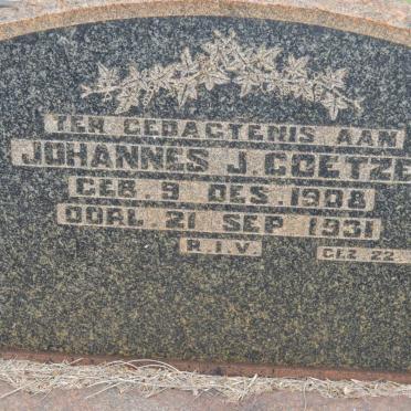 COETZER Johannes J. 1908-1931
