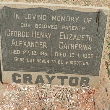 CRAYTOR George Henry Alexander -1951 &amp; Elizabeth Catherina -1966