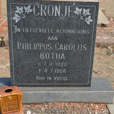 CRONJÉ Philippus Carolus Botha 1922-1956