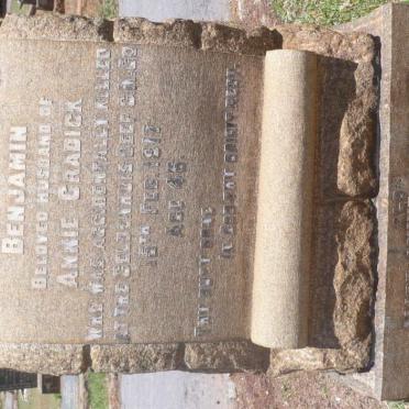 CRADICK Benjamin -1917 &amp; Alice Annie WILLIAMS formerly CRADICK nee JAMES -1939