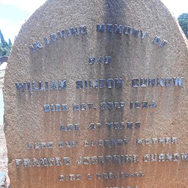 CURNOW William Simeon -1924 &amp; Frances Josephine -1943