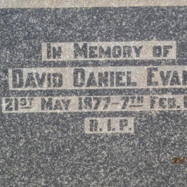 EVANS David Daniel 1877-1914