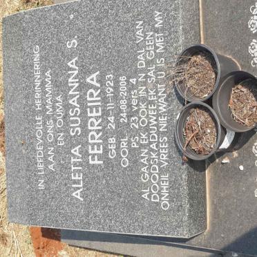 FERREIRA Aletta Susanna S. 1923-2006