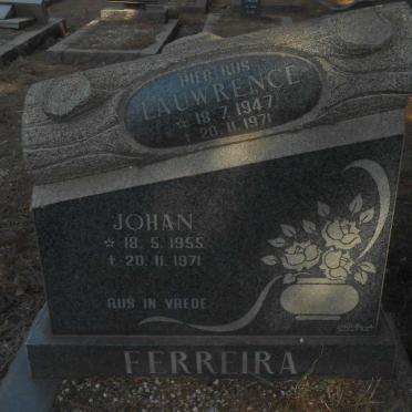 FERREIRA Lauwrence 1947-1971 :: FERREIRA Johan 1955-1971