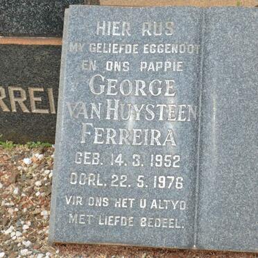FERREIRA George van Huysteen 1952-1976
