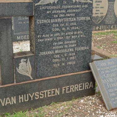 FERREIRA George van Huyssteen 1915-1954 &amp; Johanna Magdalena 1925-1987 :: FERREIRA George van Huysteen 1952-1976