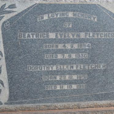 FLETCHER Dorothy Ellen 1891-1961 :: FLETCHER Beatrice Evelyn 1894-1930