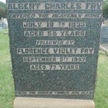 FRY Albert Charles -1933 &amp; Florence Violet -1957 :: FRY Leslie Davis