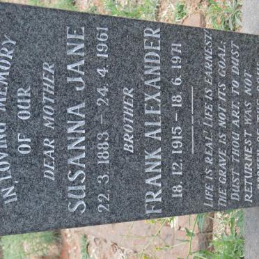 GARDINER Susanna Jane 1883-1961 :: GARDINER Frank Alexander 1915-1971