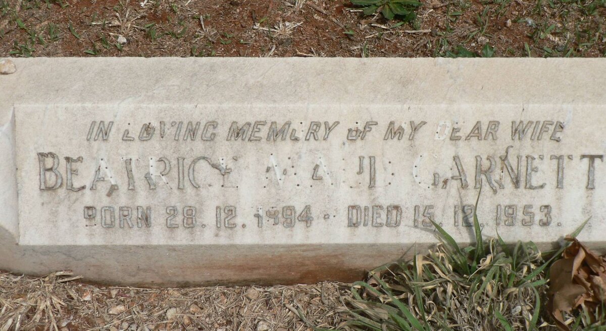 GARNETT Beatrice Maud 1894-1953