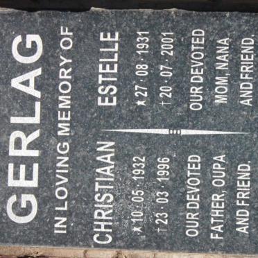 GERLAG Christiaan 1932-1996 &amp; Estelle 1931-2001