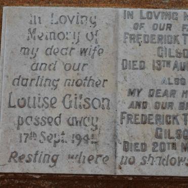 GILSON Frederick Thomas -1951 &amp; Louise -1941 :: GILSON Frederick Thomas -1952