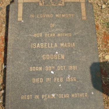 GOOSEN Isabella Maria 1881-1956