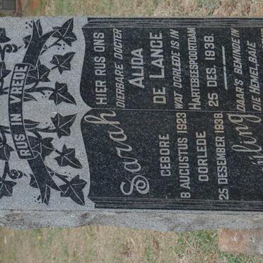 GREYLING Sarah 1923-1938 :: DE LANGE Alida -1938