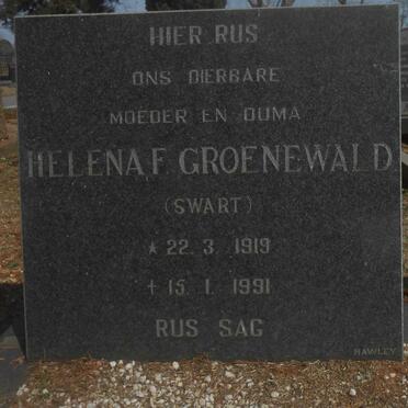 GROENEWALD Helena F. nee SWART 1919-1991