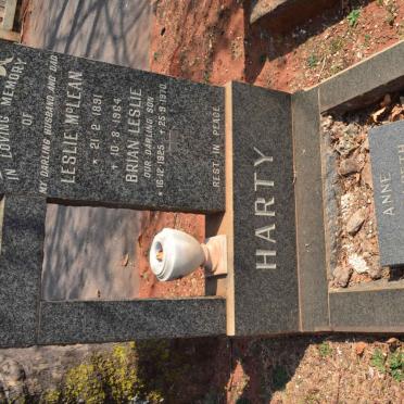 HARTY Leslie McLean 1891-1964 &amp; Elizabeth 1895-1989 :: HARTY Brian Leslie 1925-1970