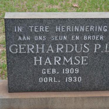 HARMSE Gerhardus P.L. 1909-1930