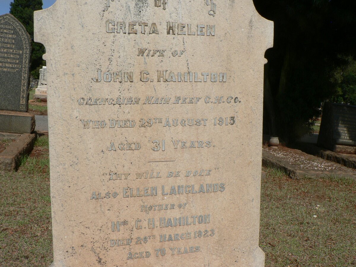 HAMILTON Greta Helen -1915 :: LANGLANDS Ellen -1923
