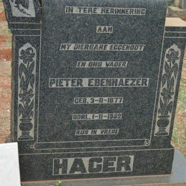 HAGER Pieter Ebenhaezer 1877-1952
