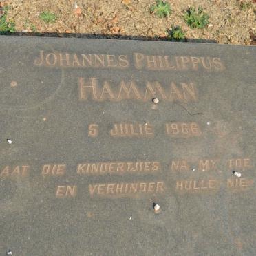 HAMMAN Johannes Philippus -1966